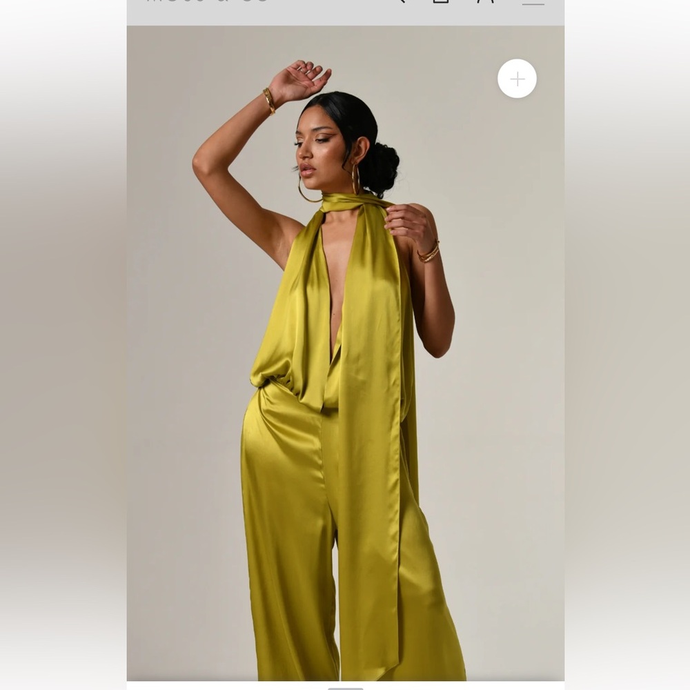 SILK BACKLESS ROMPER WIDE LEG